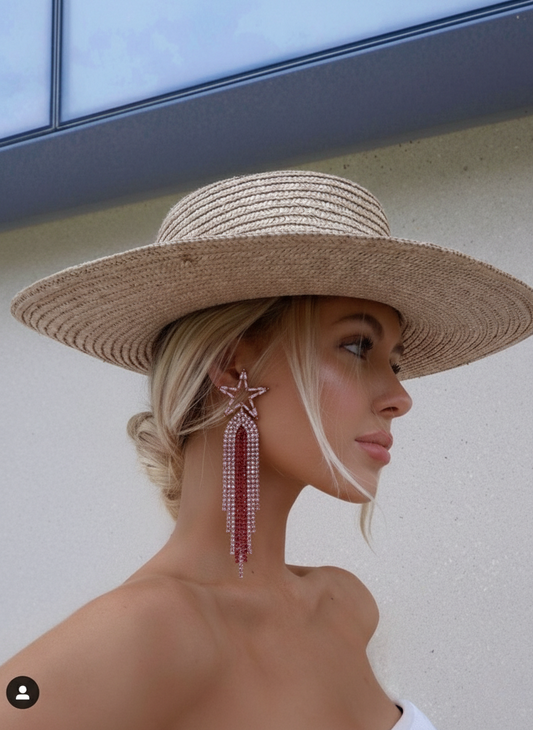 pink starlight cascade earrings