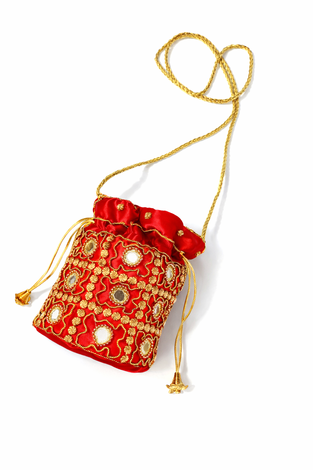 rouge embroidered potli bag