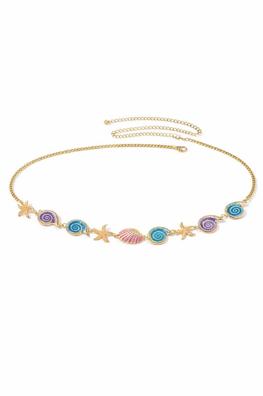 mermaid sea shell belly chain