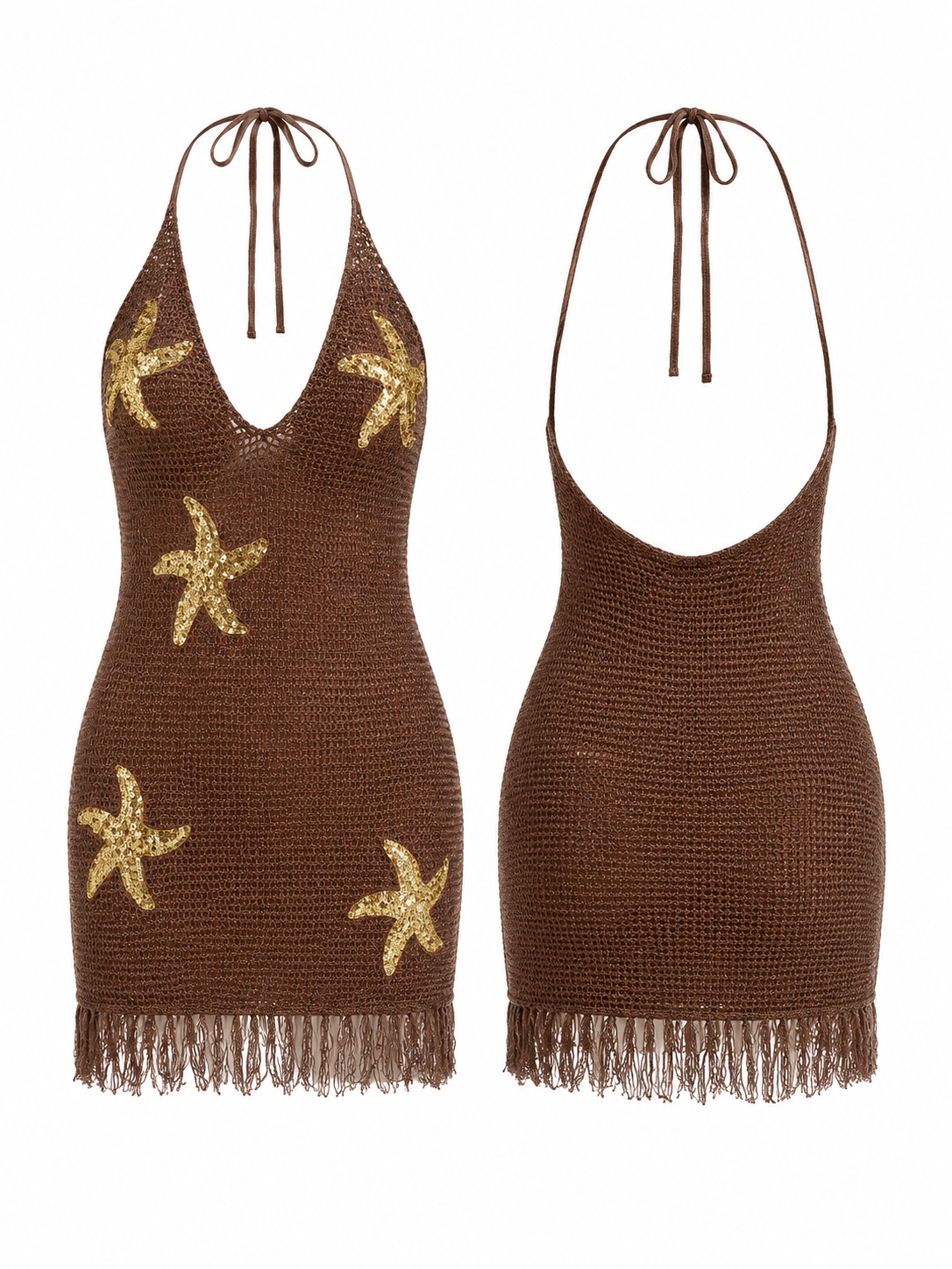 espresso mermaid crochet dress
