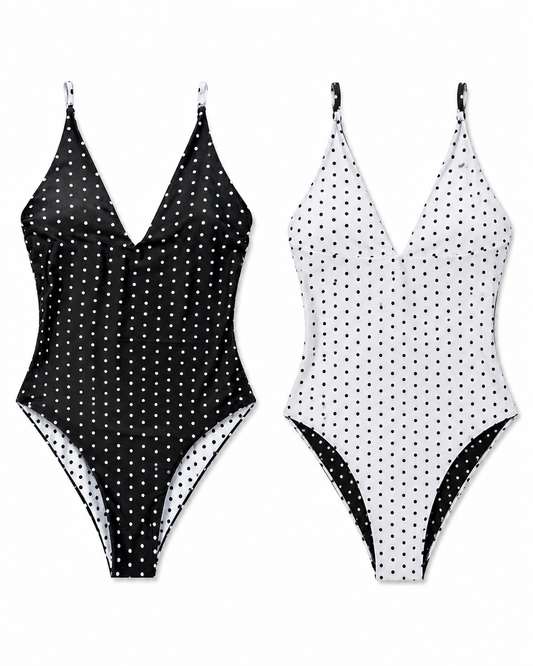 polka dot double sided swimsuit