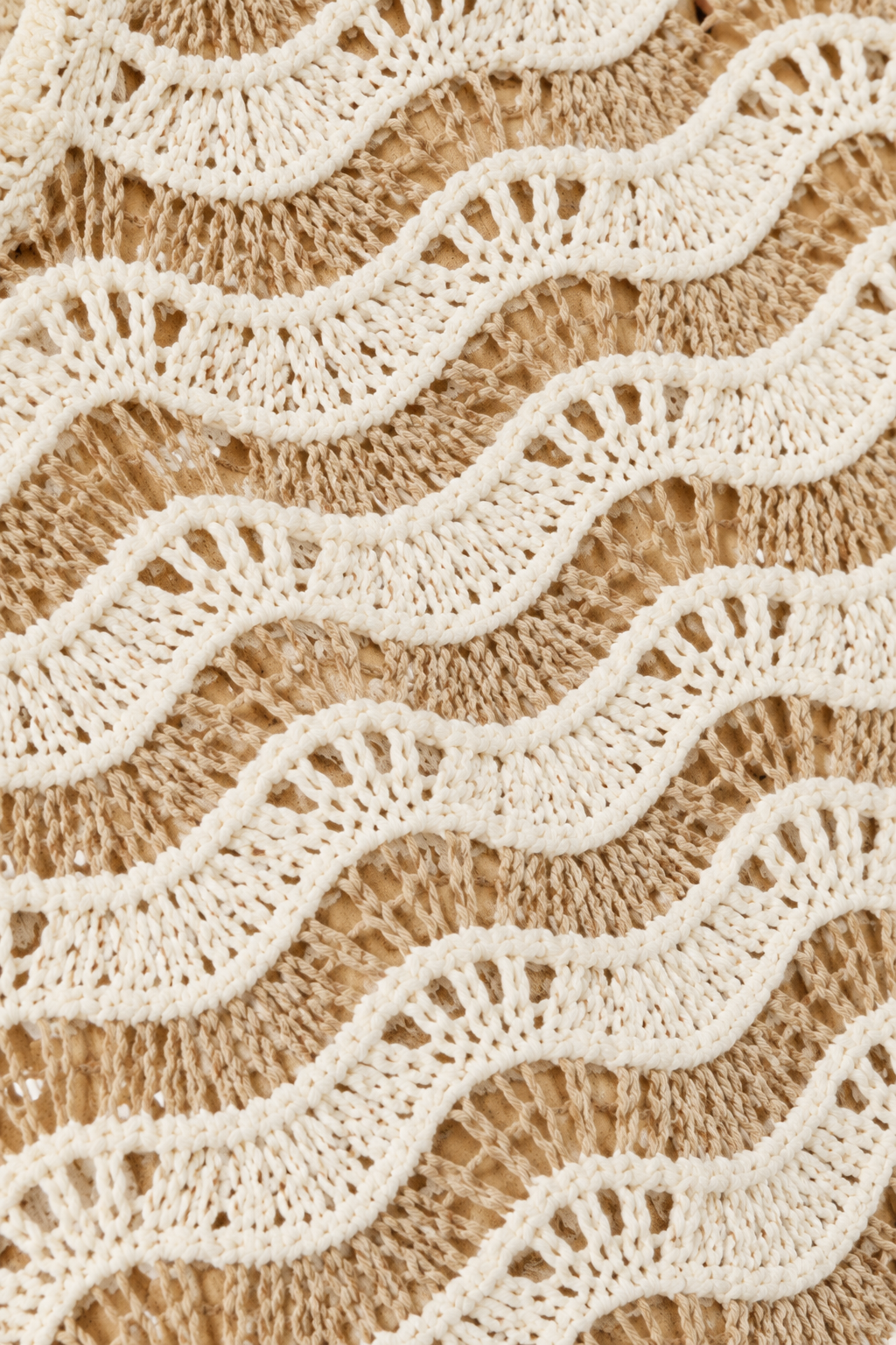 beige wave knit dress