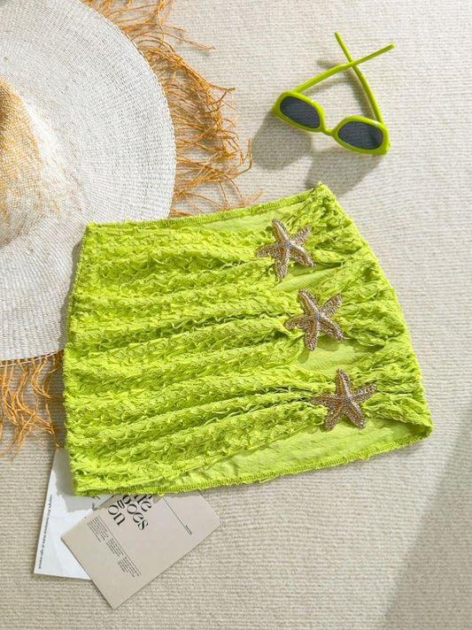 starfish jacquard mini skirt/cover-up