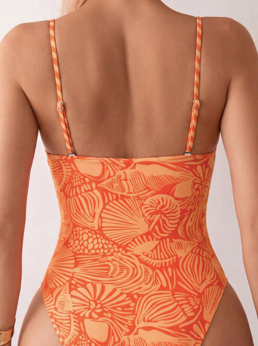 orange zest double sided swimsuit