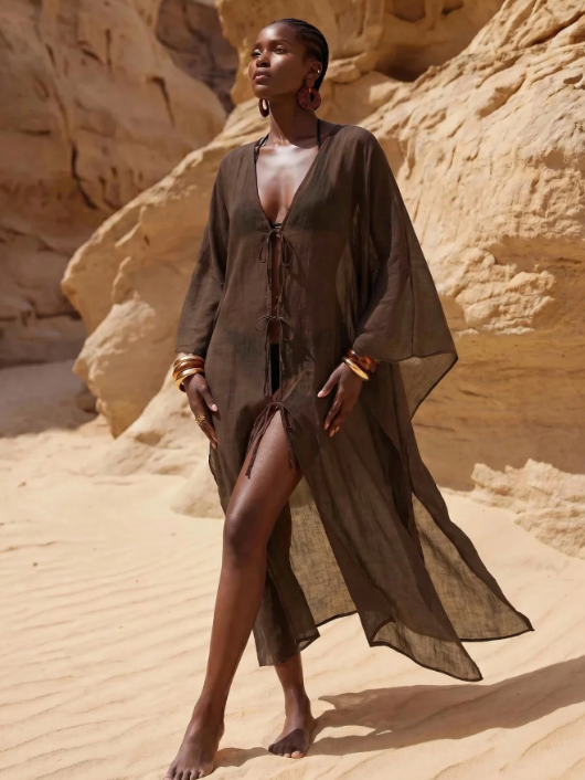 espresso cover-up dress