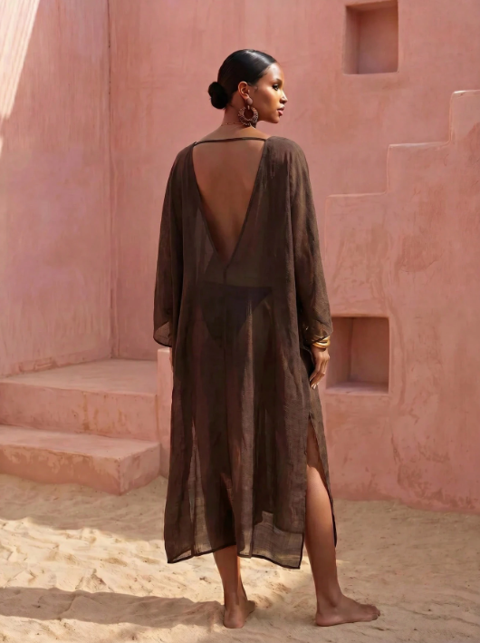 espresso cover-up dress