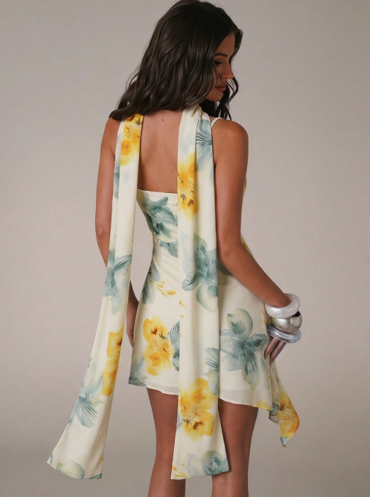 floral dress + scarf