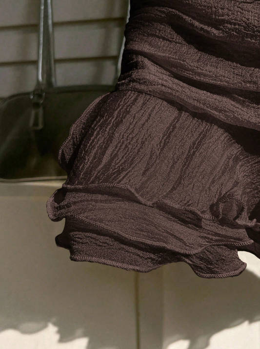 espresso ruffle skirt