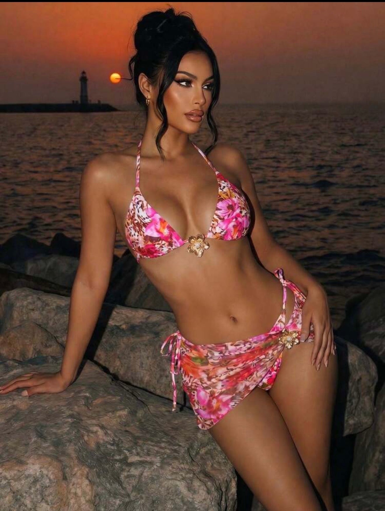 wild pink bikini set