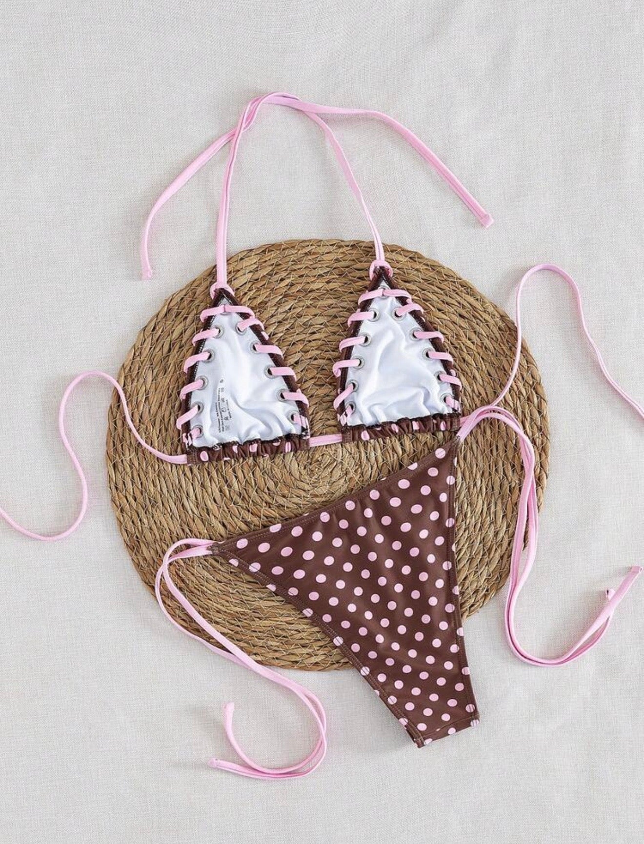 ribbon polka dot bikini