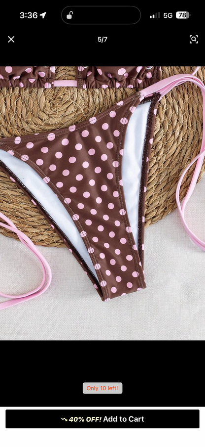 ribbon polka dot bikini