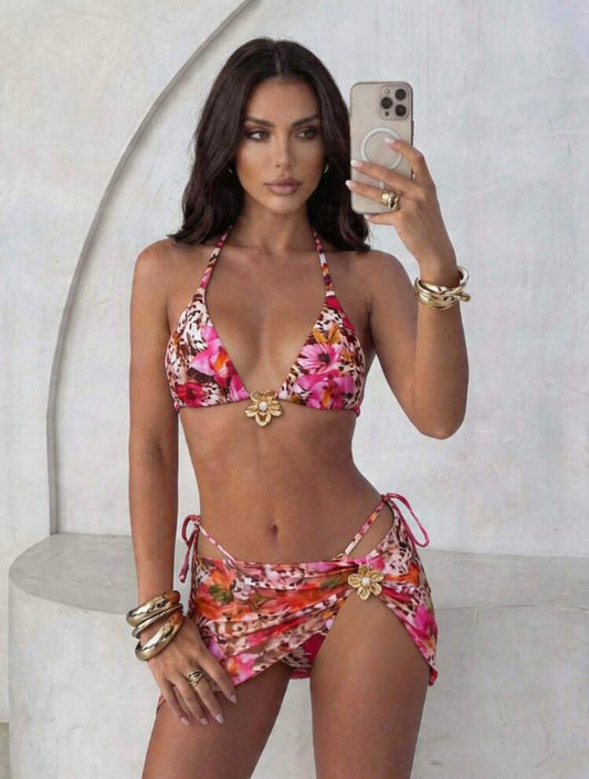 wild pink bikini set