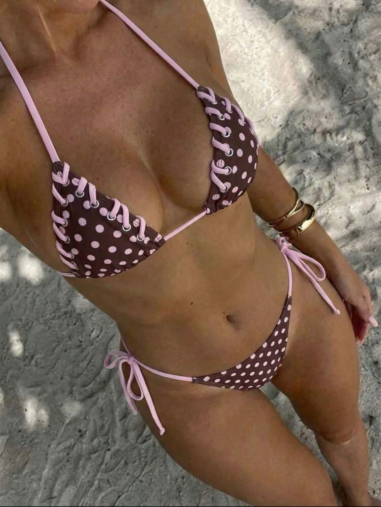 ribbon polka dot bikini