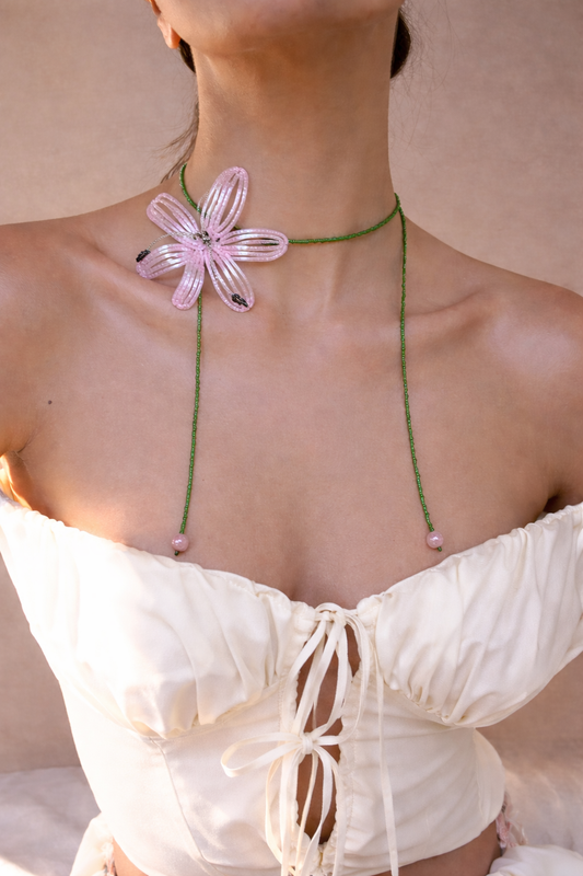 pink lily wrap choker