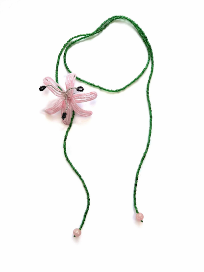pink lily wrap choker