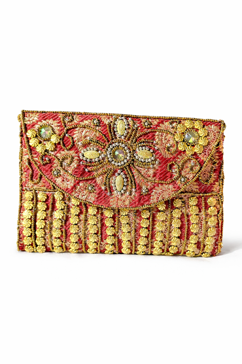rouge embroidered indian mini clutch
