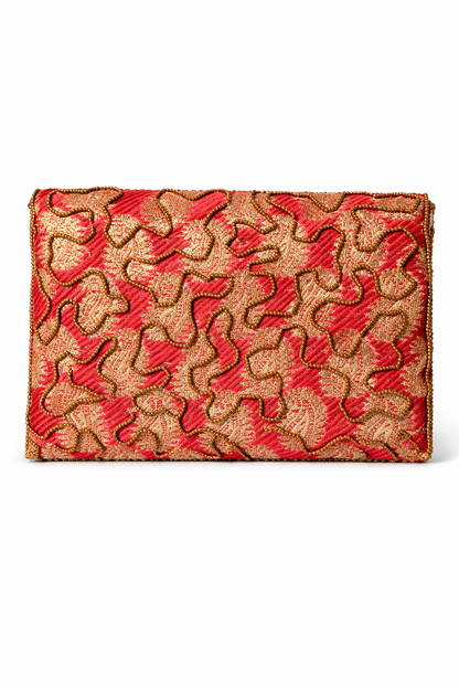 rouge embroidered indian mini clutch