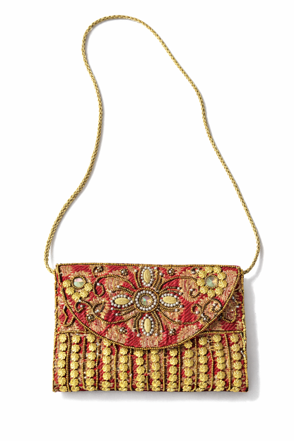 rouge embroidered indian mini clutch