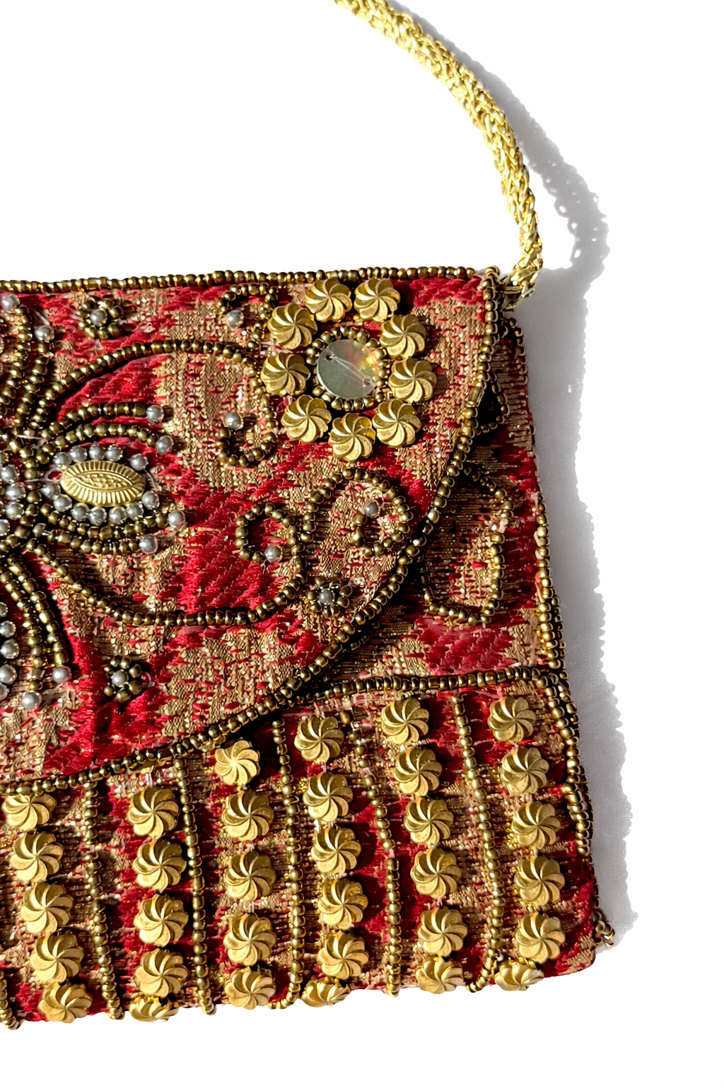 rouge embroidered indian mini clutch