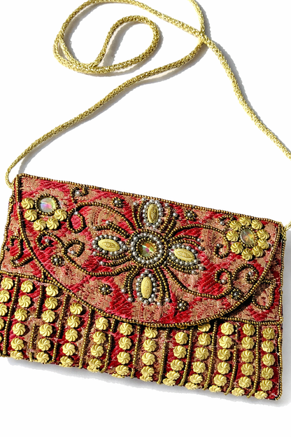 rouge embroidered indian mini clutch