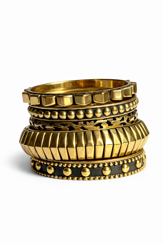 brass bangle stack