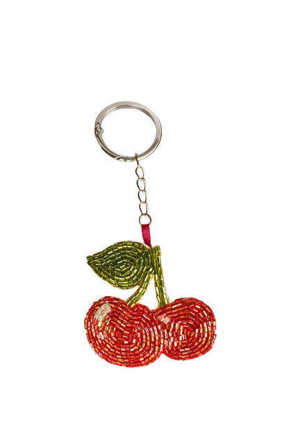 cherry bomb beaded bag charm