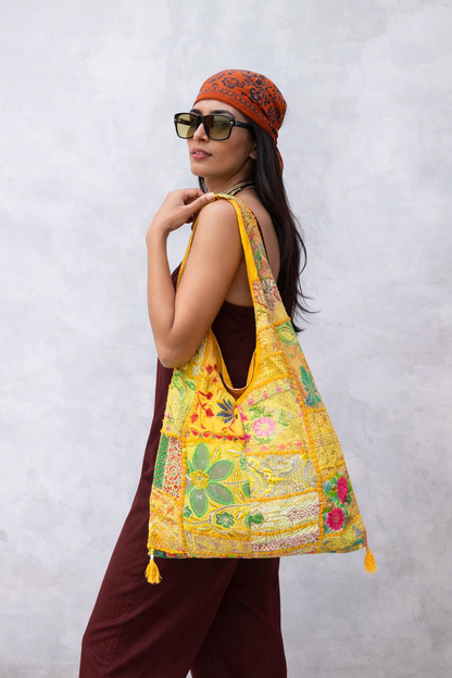 embroidered indian jhola bag