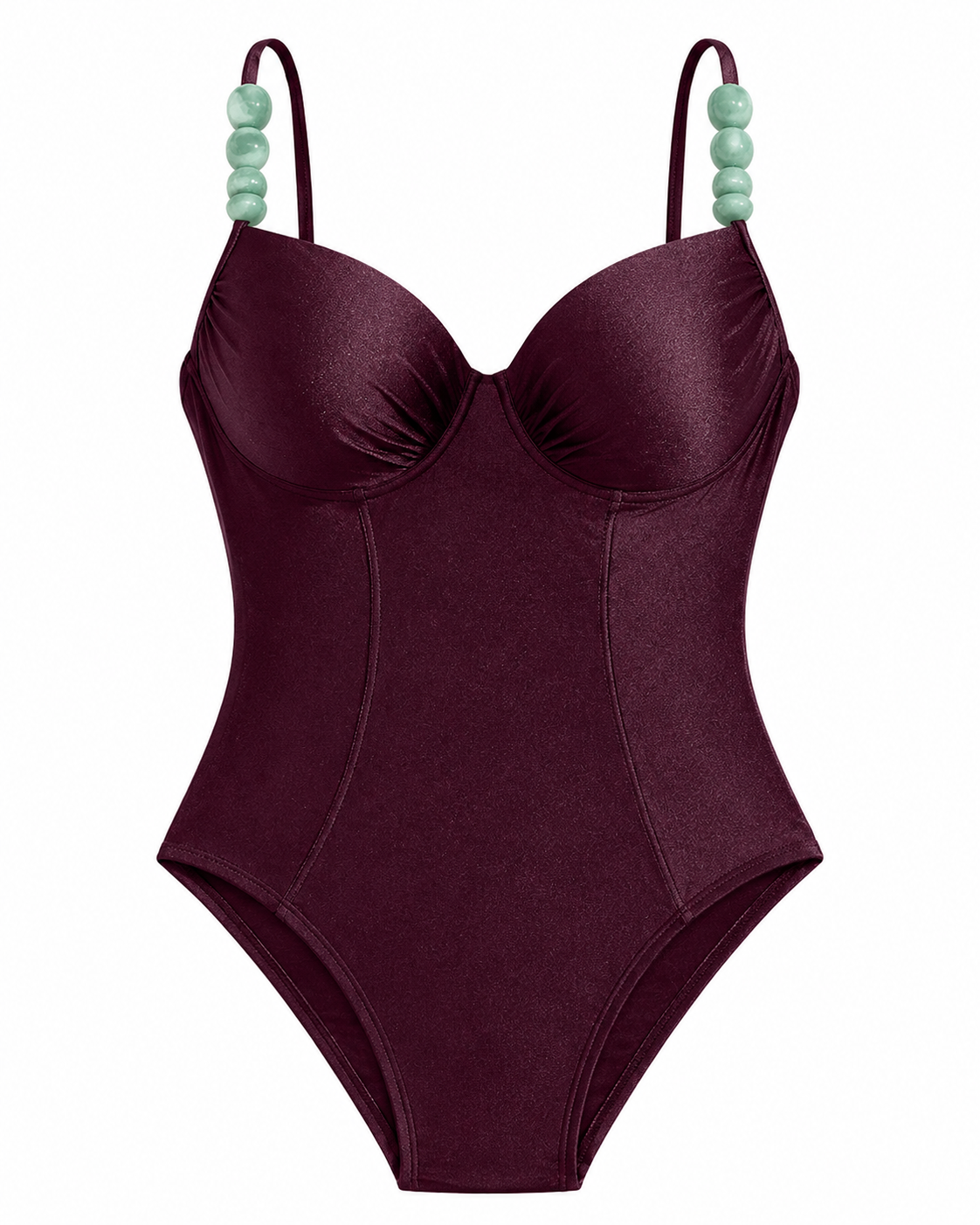 beaded burgundy swimsuit