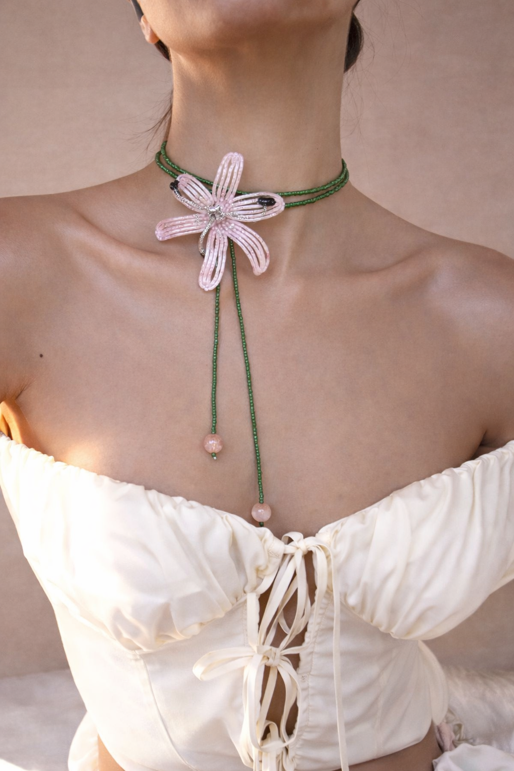 pink lily wrap choker
