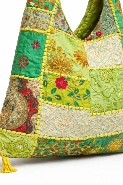 embroidered indian jhola bag