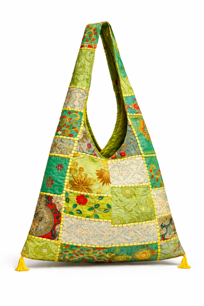 embroidered indian jhola bag