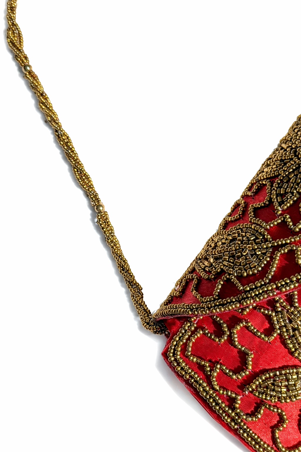 rouge embroidered clutch bag