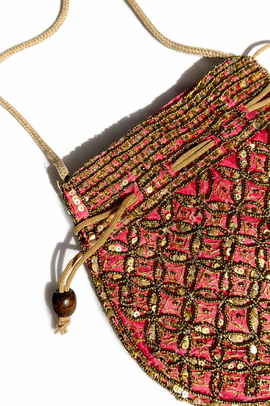 pop pink honeycomb pouch