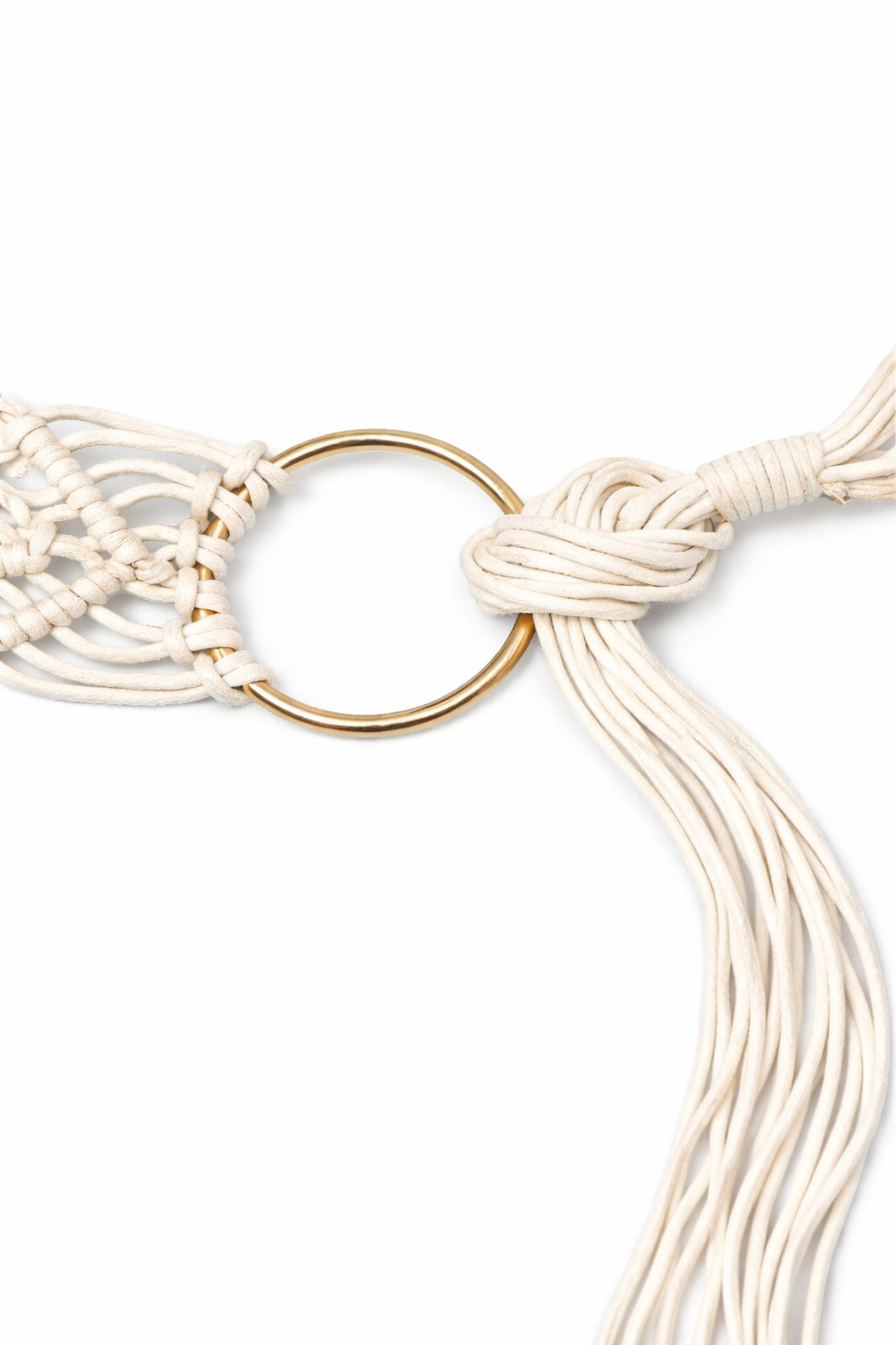 ivory macramé waist belt
