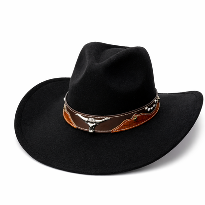 black longhorn cowboy hat