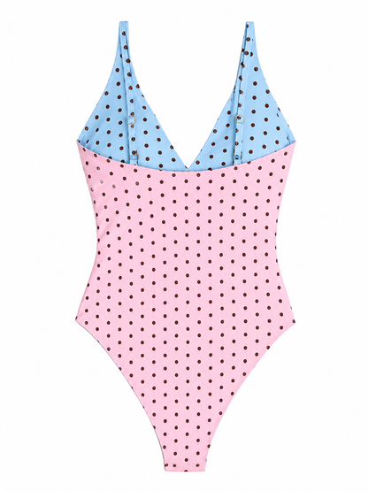 polka dot double sided swimsuit