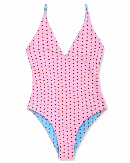 polka dot double sided swimsuit