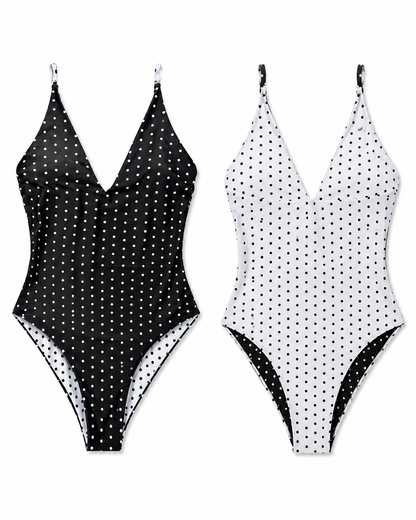 polka dot double sided swimsuit
