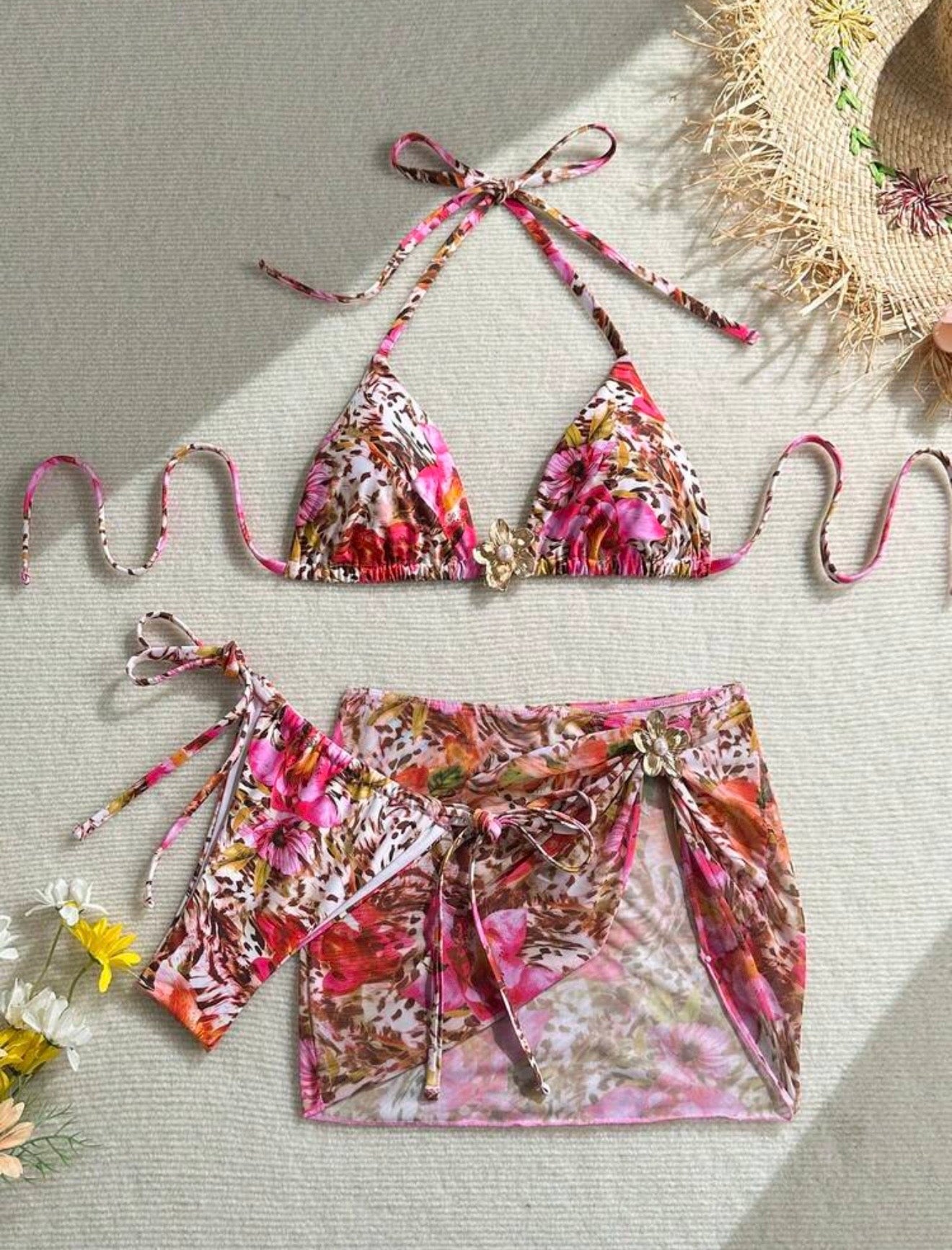 wild pink bikini set
