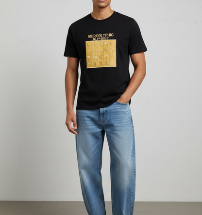 the hieroglyphic alphabet tee in onyx