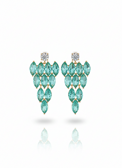 aqua cascade drop earrings