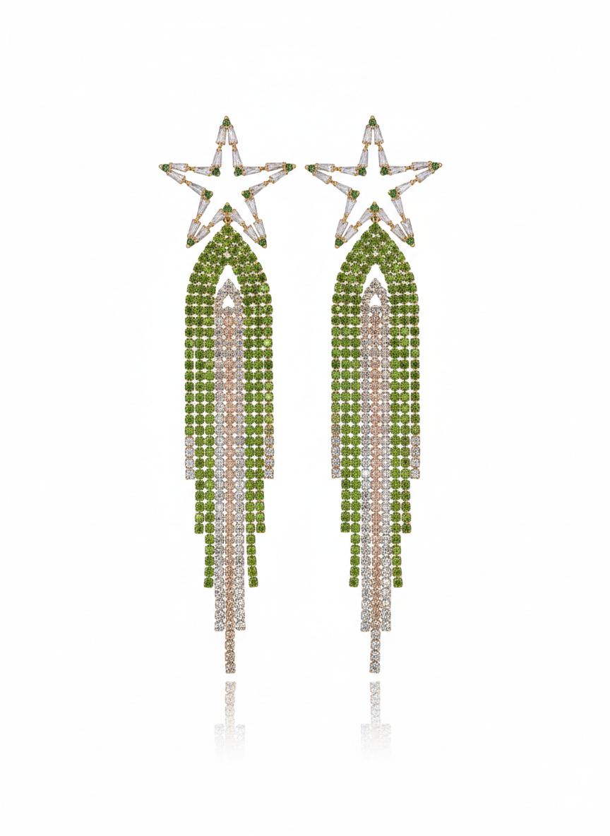 celestial waterfall statement earrings