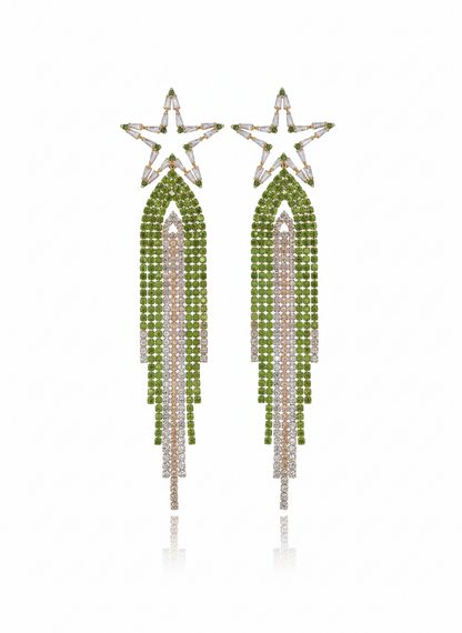 celestial waterfall statement earrings