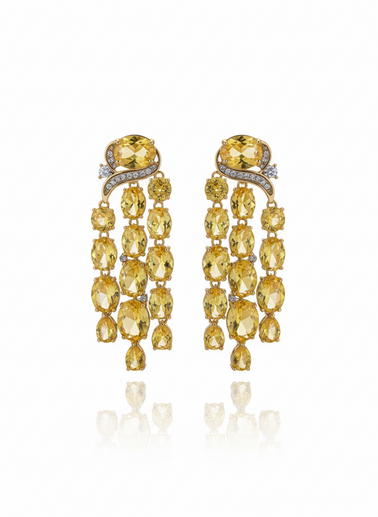 sunlight cascade chandelier earrings