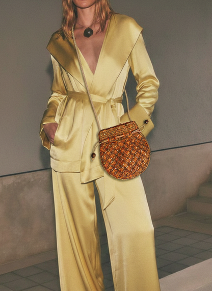 amber honeycomb pouch