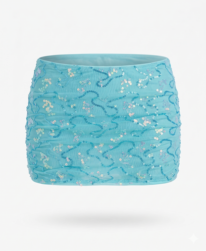 aqua sequin skirt