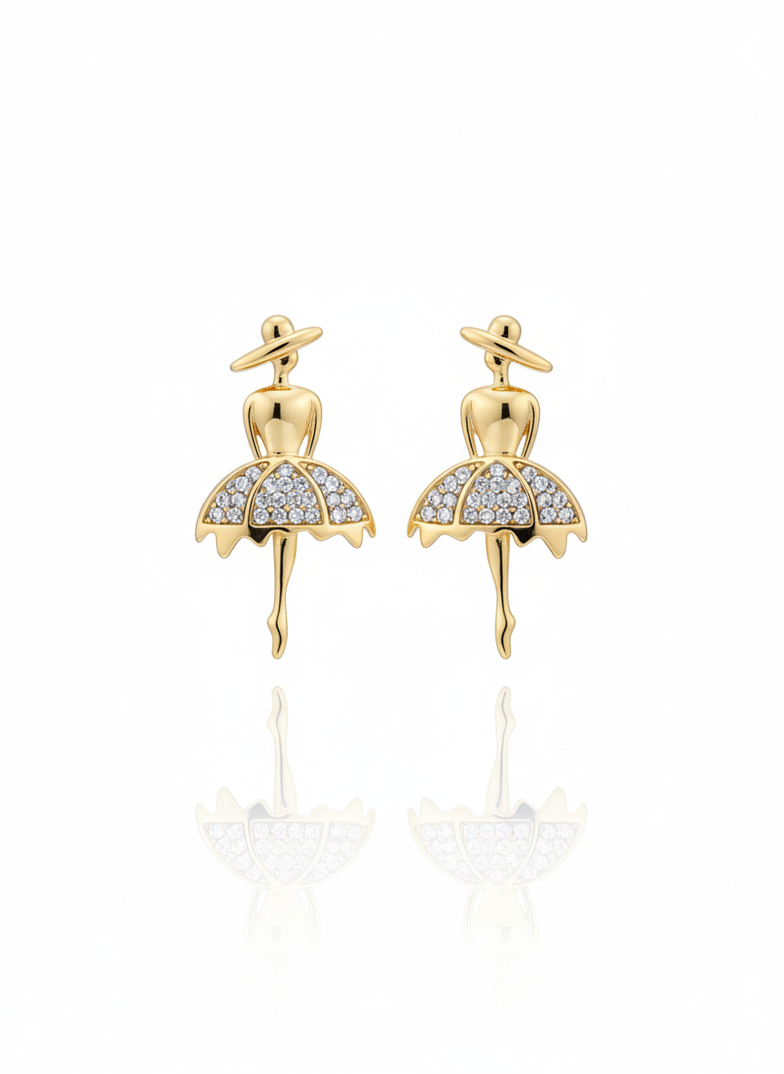ballerina crystal studs