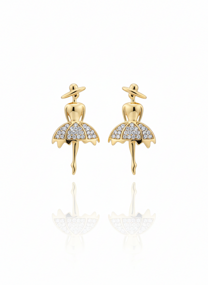 ballerina crystal studs