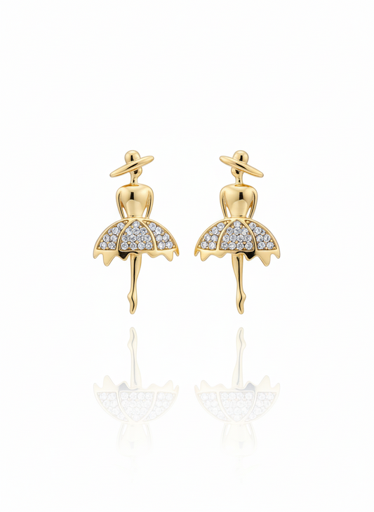 ballerina crystal studs