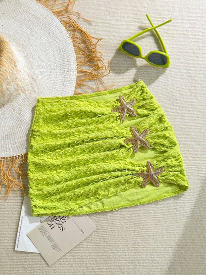 starfish jacquard mini skirt/cover-up